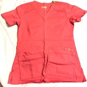 WonderWink Flex Coral Scrub Set 💗🧡